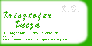 krisztofer ducza business card